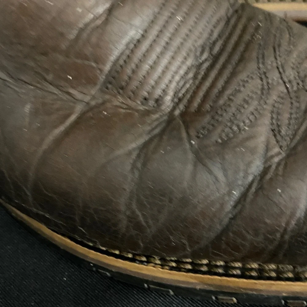 JUSTIN Brown Leather WATERPROOF Cowboy Boots SIZE 10EE GOOD USED‎ CONDITION